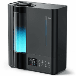 AROEVE 8L Luftbefeuchter Schlafzimmer, Warm- & Kaltnebel Luftbefeuchter für große Räume, Befüllung oben, Aroma Diffusor, Hygrostat, 60H/25dB Leiser Raumluftbefeuchter für Baby Kinderzimmer Pflanzen Angebot bei HelloDeals