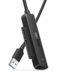 UGREEN USB 3.0 SATA Adapter, Festplattengehäuse 2,5 Zoll für 2.5 Zoll SSD und HDD Festplatten SATA auf USB Adapter, werkzeugfreie Montage, unterstützt SATA III UASP Ruhemodus SMART Trim usw. Angebot bei HelloDeals