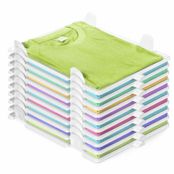 BoxLegend T-Shirt Organizer Stapelbar, 10 Stück - Kleiderschrank Organizer für T-Shirts & Hemden, Platzsparend für Erwachsene & Kinder, Stabile & Übersichtliche Aufbewahrung Angebot bei HelloDeals