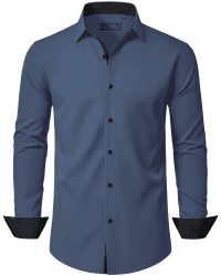 J.VER Hemd Herren Langarm Stretch Herrenhemden Regular Fit Businesshemd Männer Hochzeit Hemden Klassisch Mordern Bügelleichtes Anzughemd Anthrazit 3XL Angebot bei HelloDeals