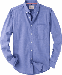 J.VER Oxford Herren Hemd Bügelfrei Regular Fit HerrenHemden Langarm Casual Oberhemd aus Baumwolle Button Down Hemden Faltenfrei Freizeithemd mit Tasche 3XL Blau Angebot bei HelloDeals