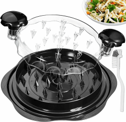 Hähnchen Zerkleinerer 25.5cm Großer Sichtbar Hühnerbrust Zerkleinerer Schredder Werkzeug Twist Mit Bürste, Professionelles Fleischzerkleinerer | BPA-frei, Rutschfest & Spülmaschinengeeignet Schwarz Angebot bei HelloDeals