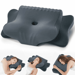 Nackenkissen Kopfkissen, Memory Foam Kissen Ergonomisches Kopfkissen, Nackenstützkissen für Seitenschläfer, Rücken und Bauchschläfer Dunkelgrau 64 x 39 x 13 cm Angebot bei HelloDeals