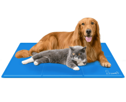 pecute Kühlmatte für Hunde, langlebiger, Upgrade, Oxford-Stoff + PVC, Dicke 0,4 mm, automatische Kühlmatte für Haustiere L 1 x B 75 x H 120 cm Blau Angebot bei HelloDeals