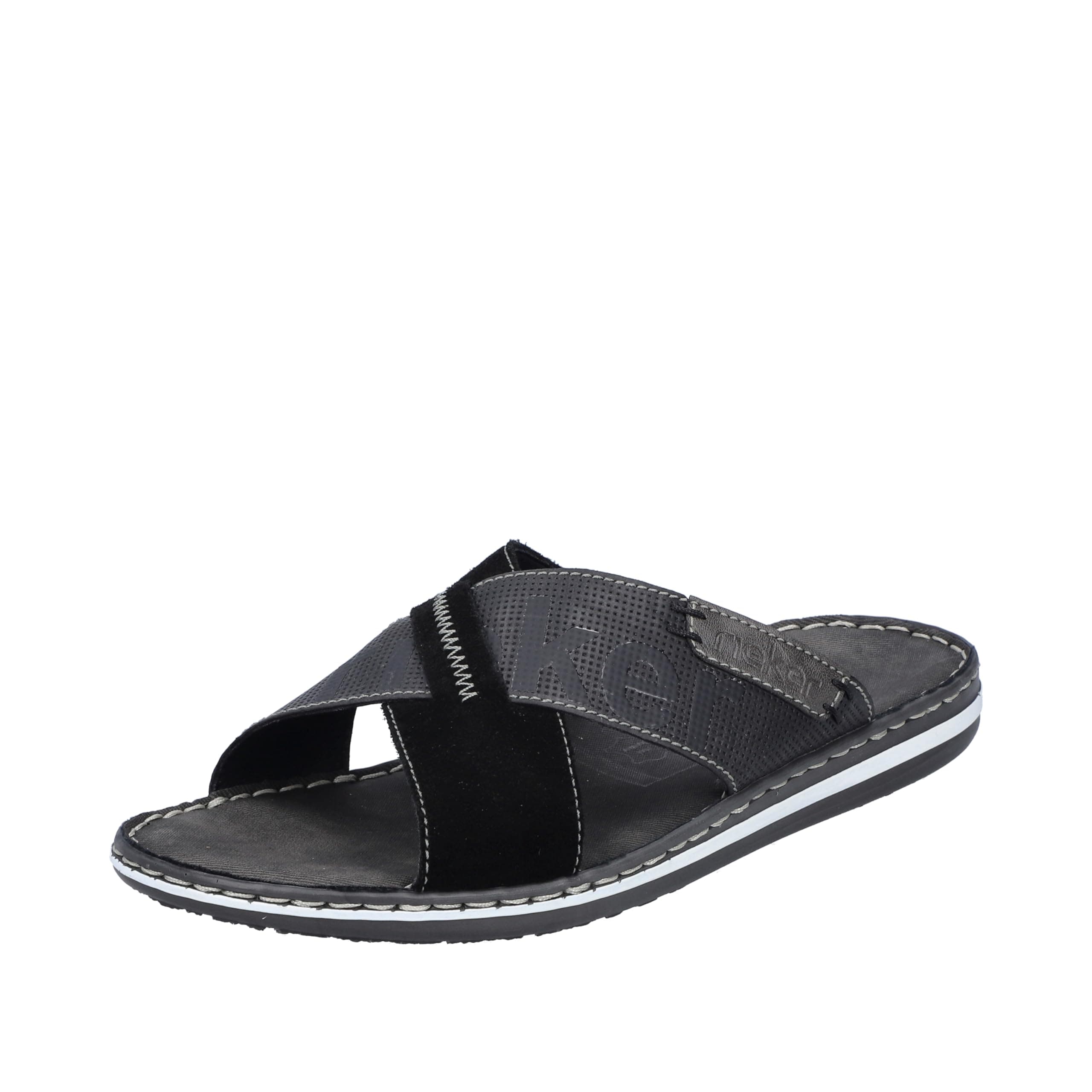 Rieker Herren Pantoletten 21098, Männer Slipper 42 EU Schwarz 00 Angebot bei HelloDeals