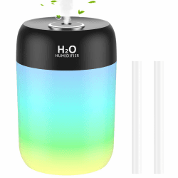 SZO Mini Raumbefeuchter Schlafzimmer mit Nachtlicht Air Humidifier Top-Befüllung 2 Sprühmodi Leise Automatische Abschaltung für Desktop Babyzimmer Büro Pflanzen Schwarz Angebot bei HelloDeals