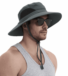 Wmcaps Sonnenhut Herren UV Schutz, Breite Krempe Wanderhut Damen Outdoor Sonnenschutz Kappe, Safari Sonnenschutz Hut Einheitsgröße Dunkelgrau Angebot bei HelloDeals