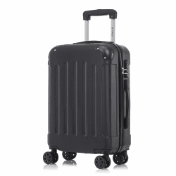 Koffer Suitcase M Schwarz, Trolley Reisekoffer, Rollkoffer Handgepäck, Kabinenkoffer mit 4 Rollen 360°, Hartschalenreisekoffer, Zahlenschloss, Weicher Gummigriff M (55 cm-40 l) YS2 Schwarz Angebot bei HelloDeals