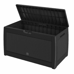 Casaria® Gartenbox Anthrazit UV-beständig 310L Haltegriffe Rollen Terrasse Balkon Wohnzimmer Wintergarten Truhe Auflagenbox 119x48cm Rattan-Optik Rattanoptik Anthrazit Angebot bei HelloDeals