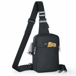 BROADREAM Sling Chest Crossbody Bag, Wasserdicht Umhängetasche Brusttasche Schultertasche Herren Damen - Handytasche mit RFID-blockierende Reißverschlusstasche Geeignet für Outdoor-Sport und Wandern B-schwarz Angebot bei HelloDeals