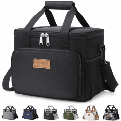 Lifewit 9L 12 Dosen Kühltasche klein unterwegs, Isolierte Cooler Bag Lunchtasche faltbar für Herren und Damen, wasserdichte Thermotasche Umhänge für Essen, Bier, Arbeit, Strand, Reise, Schwarz 9L Schwarz Angebot bei HelloDeals