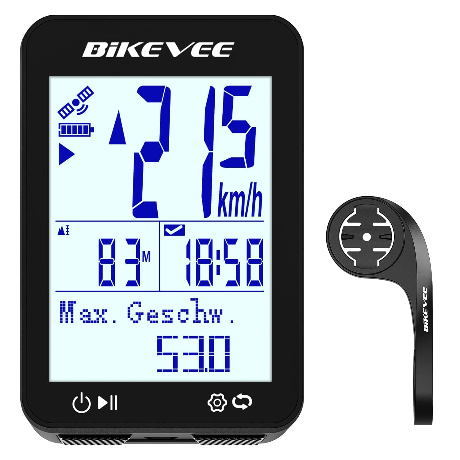 GPS Fahrradcomputer Kabellos IPX7 Wasserdicht 2.4'' FSTN Display 28H Akku Schwarz-B【Verlängerte Fronthalterung】 Angebot bei HelloDeals