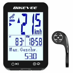 GPS Fahrradcomputer Kabellos IPX7 Wasserdicht 2.4'' FSTN Display 28H Akku Schwarz-B【Verlängerte Fronthalterung】 Angebot bei HelloDeals