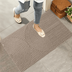 Fußmatte 40x60 cm Innen und Außen - rutschfeste Schmutzfangmatte - Waschbar Fussmatte, Wasserdicht Türmatte - Schmutzfänger Teppich für Eingang, Haustür, Patio, Flur, Garten (Braun) Braun 40 x 60 cm (Rechteckig) Angebot bei HelloDeals