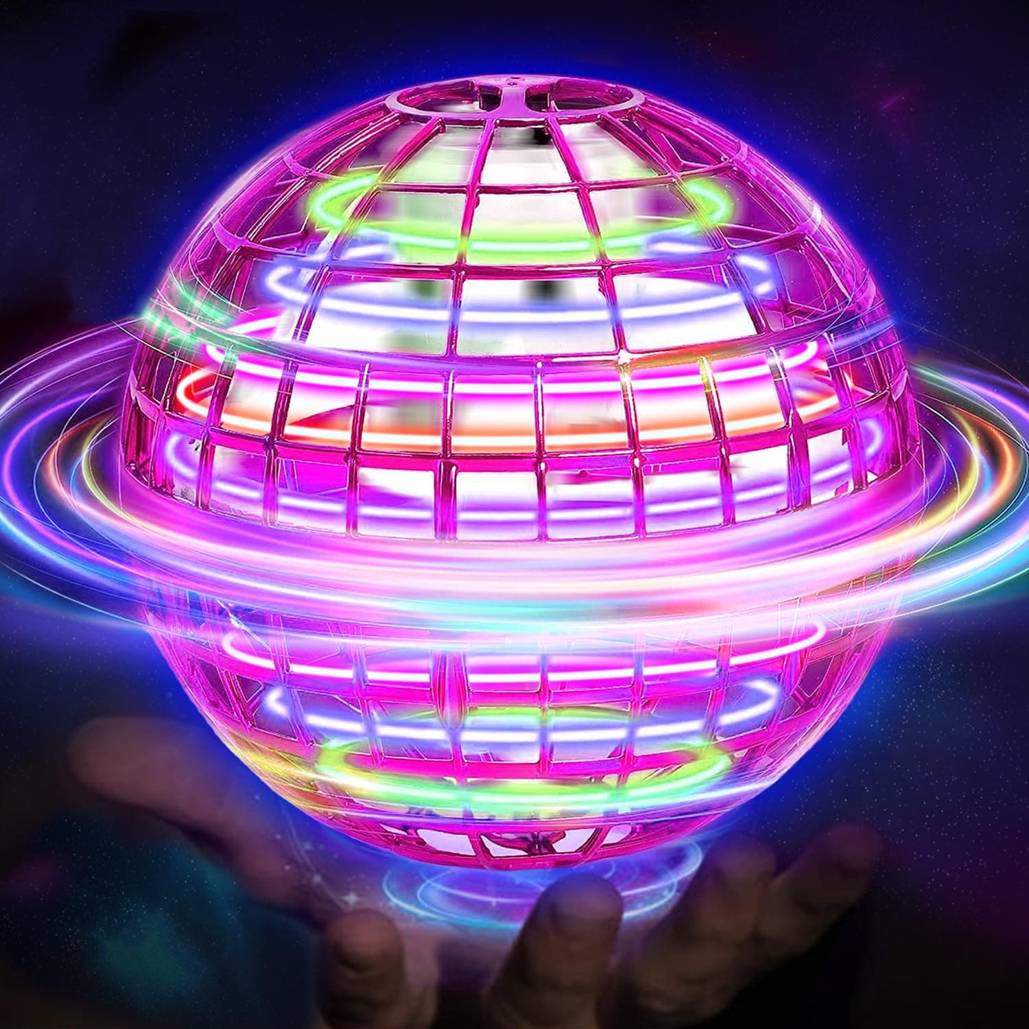 Fliegender Ball, Hover Flying Ball Fliegensphere Magic Schwebender Afara Fly Orb Flugball, Hoverball Spinner Mini Drohne Dekompressionsflugzeug für Kinder, Geschenke Für Jungen Mädchen Indoor Outdoor Rosa Angebot bei HelloDeals