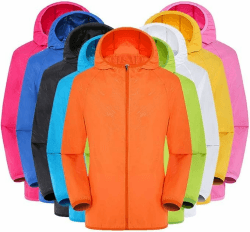 Regenjacke Damen Herren Ultraleicht Fahrrad Wasserdicht Atmungsaktiv Windbreaker Frühling Sommer Sonnenschutz Regenmantel mit Kapuze Einfarbig Outdoorjacke Wandern Camping S-4XL 01 Black L Angebot bei HelloDeals