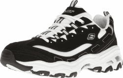 Skechers Herren D'litesSneaker 46 EU Black Trubuck White Mesh Silver Trim Angebot bei HelloDeals