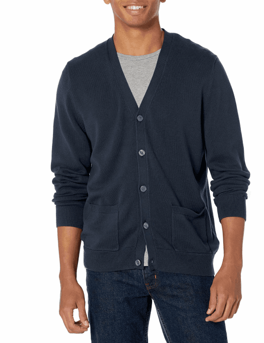 Amazon Essentials Herren Strickjacke aus Baumwolle XL Marineblau Angebot bei HelloDeals