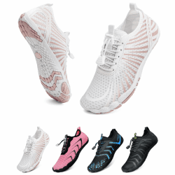 WateLves Unisex Barfußschuhe Damen Herren Wasserschuhe Badeschuhe Schnell Trocknend Weich Traillaufschuhe Fitnessschuhe mit rutschfest Sohle & Breiter Zehenbox Weiß Orange 39 EU Angebot bei HelloDeals
