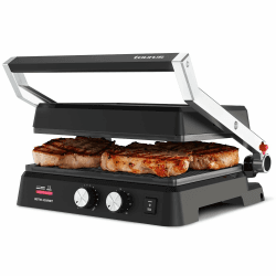 Taurus - Sandwichmaker Grill Bistro 2600 W | 2-in-1 Grill & Grillplatte | 29x23 cm | Antihaft ohne PFOA | Dual Heat Tech | 30-Min Timer, Schwarz, Metallisch 2600W|Doppelregler Angebot bei HelloDeals