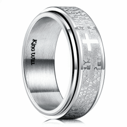 King Will 8mm Gebets-Ring mit Drehfunktion - Edelstahl-Trauring in Comfort Fit für Männer und Frauen Spinner - B Silber 56.9 (18.1) Angebot bei HelloDeals