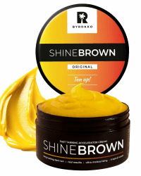 BYROKKO Shine Brown Bräunungsbeschleuniger Sonnencreme (210 ml), Bräunungscreme Wirksam in Solarium und im Freien, Erzielen Sie eine natürliche Bräune mit natürlichen Inhaltsstoffen Tropisch, fruchtig Angebot bei HelloDeals