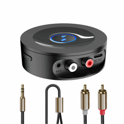 Bluetooth 5.2 HiFi Empfänger für Stereoanlage, Wireless Audio Receiver zum Nachrüsten von Verstärker und Lautsprecher, RCA Cinch & 3,5mm AUX, Netzbetrieb ohne Akku, HD Klang Streaming, Low Latency Angebot bei HelloDeals