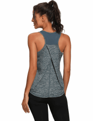 Damen Sport Tank Top Ärmelloses Leichte Fitness Top Yoga Oberteile Blau Schwarz L Angebot bei HelloDeals