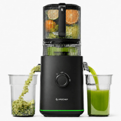 AMZCHEF Slow Juicer Cold Press Entsafter Saftpresse für Obst & Gemüse, 160 mm XXL Einfüllöffnung für ganze Früchte, 2,5 L Behälter, 2 Filter für Saft und Sorbet, leicht zu reinigen, Matt Schwarz 160MM Matt Schwarz Angebot bei HelloDeals