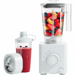 Chefman Obliterator 1.2L Standmixer für Smoothies, 1350W Motor zum Zerkleinern von Eis, Nüssen und gefrorenen Früchten mit Edelstahlklinge, Auto Blend Funktion, inkl. 600ml Reisebehälter – Betongrau Medium to Large Betongrau Angebot bei HelloDeals