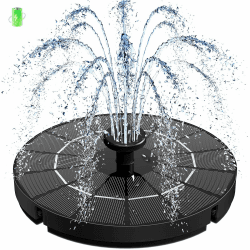 Solar Springbrunnen, 2026 Neue 3.5W Solar Teichpumpe mit 2000mAh Batterie, 7 Effekte & 4 Fixe Rohre Solar Wasserpumpe, Solar Schwimmender Solarbrunnen für Garten, Vogel-Bad 2000 Mah Angebot bei HelloDeals