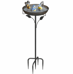 WELDUN Vogeltränke Vogelbad 30CM, Futter Schale Stehend für Draußen Garten, Metall Vogelbecken Wassertränke für Wildvögel, Vogeltränke Winterfest Futter Wasserschale Bronze Φ30CM Angebot bei HelloDeals