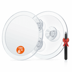 Auxmir 10X Vergrößerungsspiegel 15cm mit 3 Saugnäpfen, Kosmetikspiegel mit 10-Fach Vergrößerung, Schminkspiegel Wandspiegel für Zuhause Badezimmer Reisen Φ15cm-10X Angebot bei HelloDeals