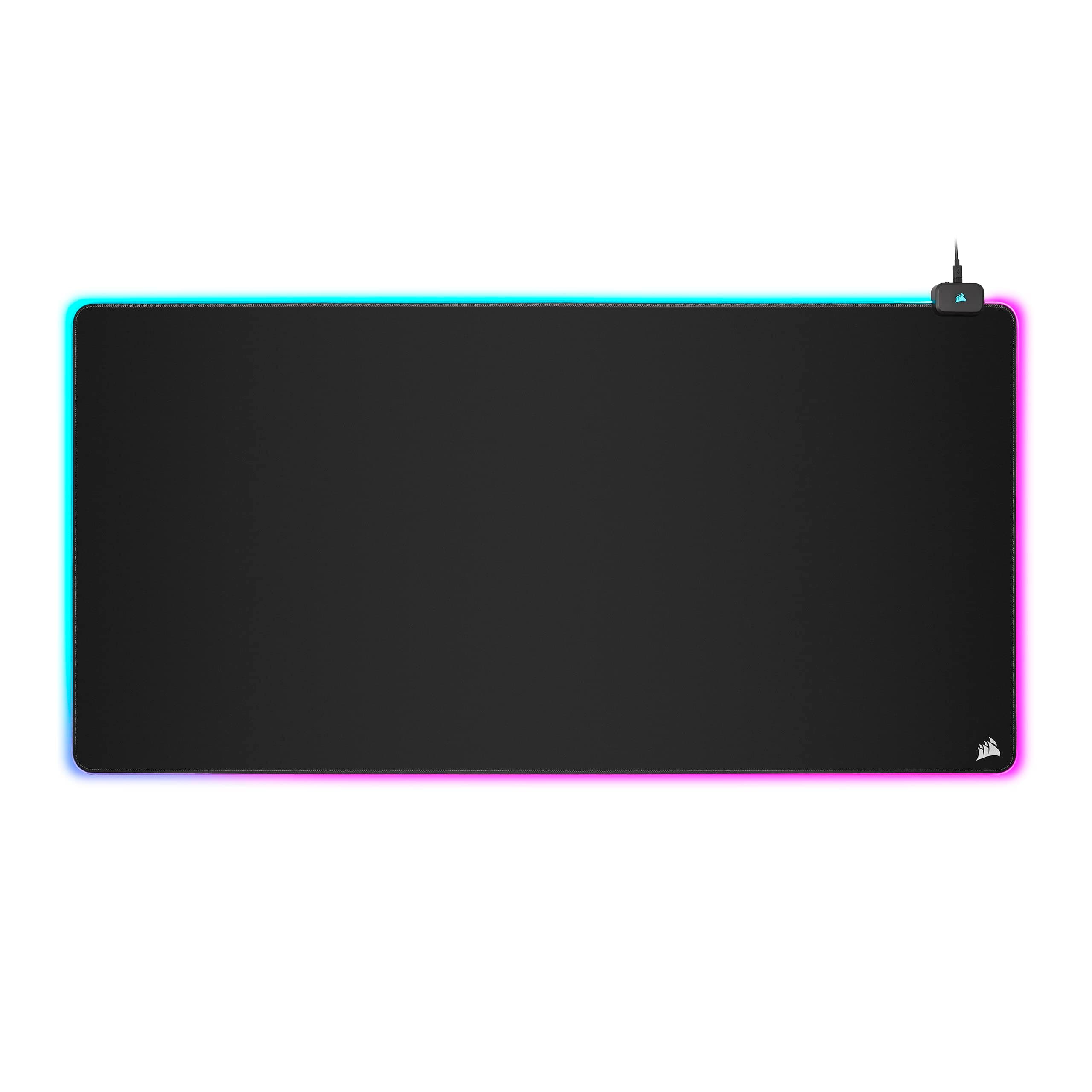 Corsair MM700 RGB Extended 3XL Gaming-Mauspad mit Stoffoberfläche - Oberfläche von 1220 × 610 mm - 360°-DREI-Zonen-RGB-Beleuchtung - USB-Hub mit Zwei Ports - rutschfeste Gummiunterlage - Schwarz 610L x 1200B mm Angebot bei HelloDeals