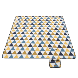 SONGMICS Picknickdecke, 200 x 200 cm, groß, Campingdecke, für Park, Garten, Strand, wasserdicht, faltbar, gelbe und Blaue Dreiecke GCM76S 200 x 200 cm (Rechteckig) Angebot bei HelloDeals