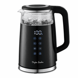 Taylor Swoden Wasserkocher 1,7 L mit Temperatureinstellung, Smart LED Digital Temperaturanzeige 40-100℃, 2200 W Edelstahl Glas Wasserkocher mit Warmhaltefunktion, BPA-frei, Schwarz Angebot bei HelloDeals