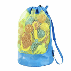 Strandspielzeug Tasche Strandtasche Mesh Beach Bag EocuSun für Sandspielzeug Wasserspielzeug Rücksack Beutel für kleinkind Kinder Jungen Mädchen Badetasche XL groß für Familie Urlaub (blue) Blau Angebot bei HelloDeals