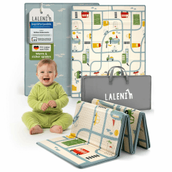 Laleni Krabbelmatte Baby 120x150x1 cm - wasserdichte Spielmatte Baby faltbar - isolierende Bodenmatte Kinder - weich & schützt vor kaltem Untergrund - Krabbeldecke outdoor & indoor - Auto-Motiv Auto 120x150x1cm Angebot bei HelloDeals