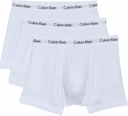 Calvin Klein Herren 3er Pack Boxershorts Trunks Unterwäsche L White (White/White/White) Angebot bei HelloDeals