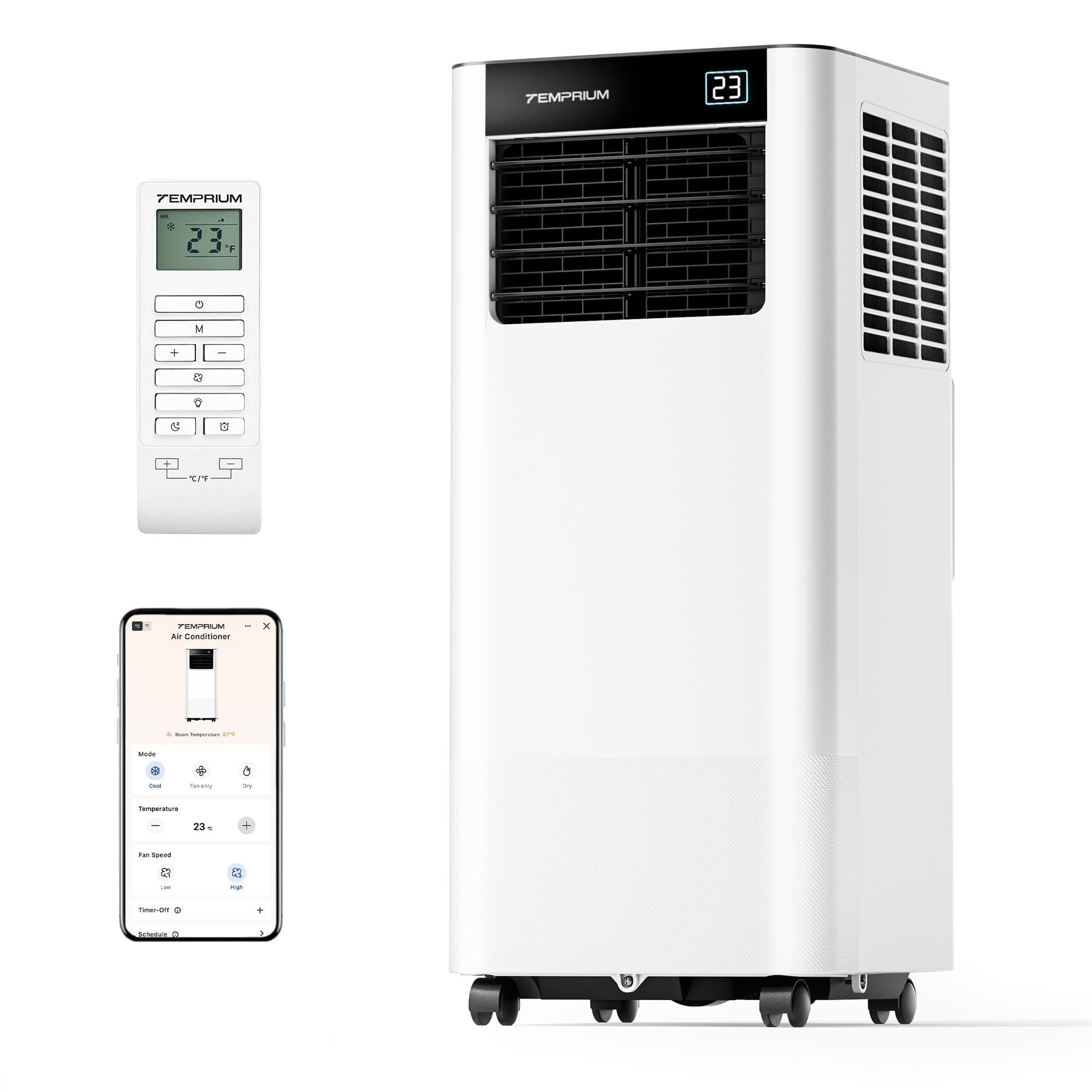 Mobile Klimaanlage 9000BTU 2,6Kw mit Abluftschlauch | 3-in-1 Mobiles Klimagerät | Fensterabdichtung | APP-Steuerung + Fernbedienung | Leiser Betrieb <48dB | 24h-Timer | Für Räume bis 25m² Angebot bei HelloDeals