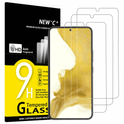 NEW'C 3 Stück für Samsung Galaxy S22 5G für Panzerglas, Frei von Kratzern, 9H Härte, HD Displayschutzfolie, 0.26mm Ultra-klar, Ultrabeständig S22 6,1 Zoll Transparent Angebot bei HelloDeals