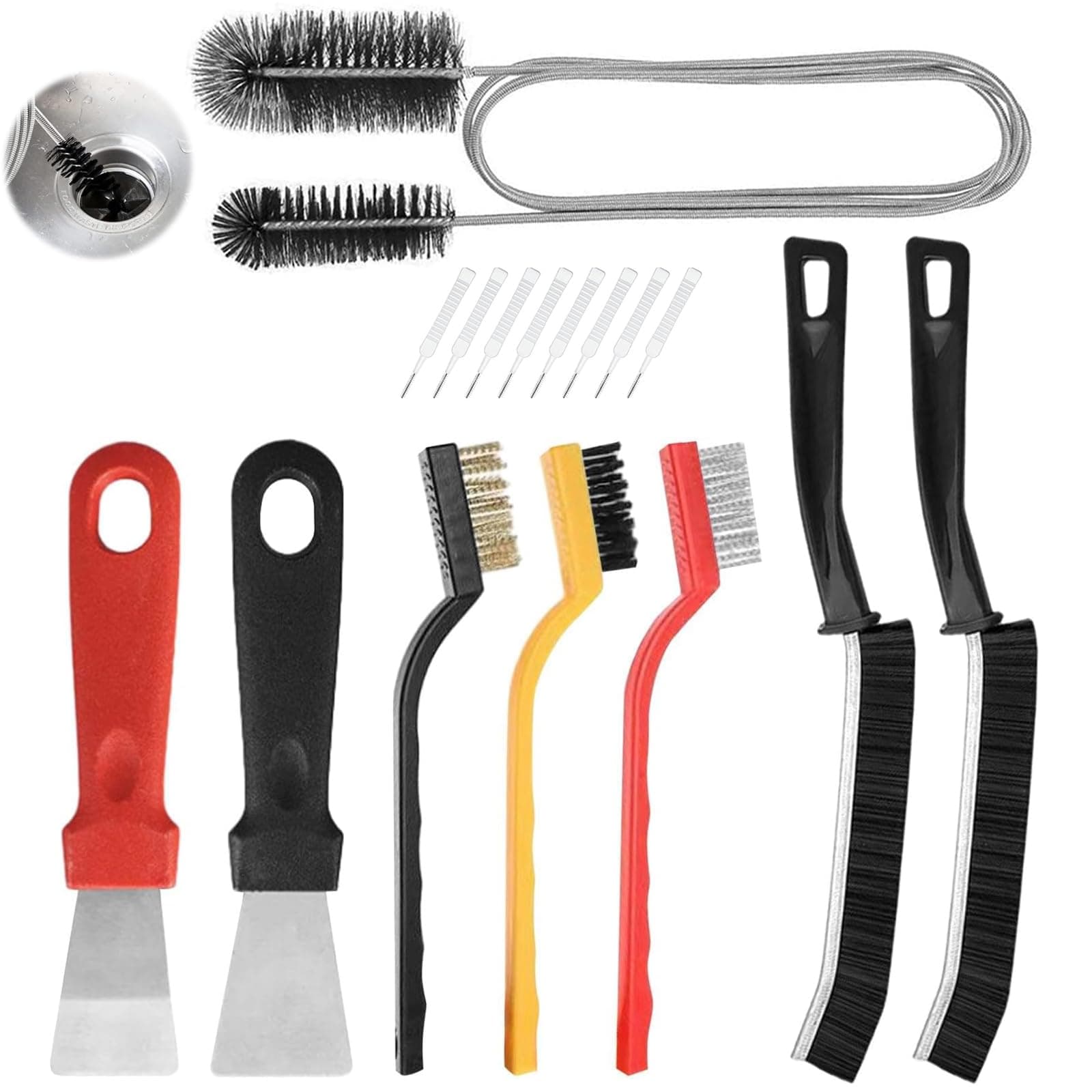 16 Stück Fugenbürste Set, Spaltreinigungsbürste Ecken Reinigungsbürste Abflussbürste Duschloch Reinigungsbürste, Fugenreinigungsbürste Ecken Mehrzweck Cleaning Brush für Fliesen, Badezimmer, Küche Angebot bei HelloDeals