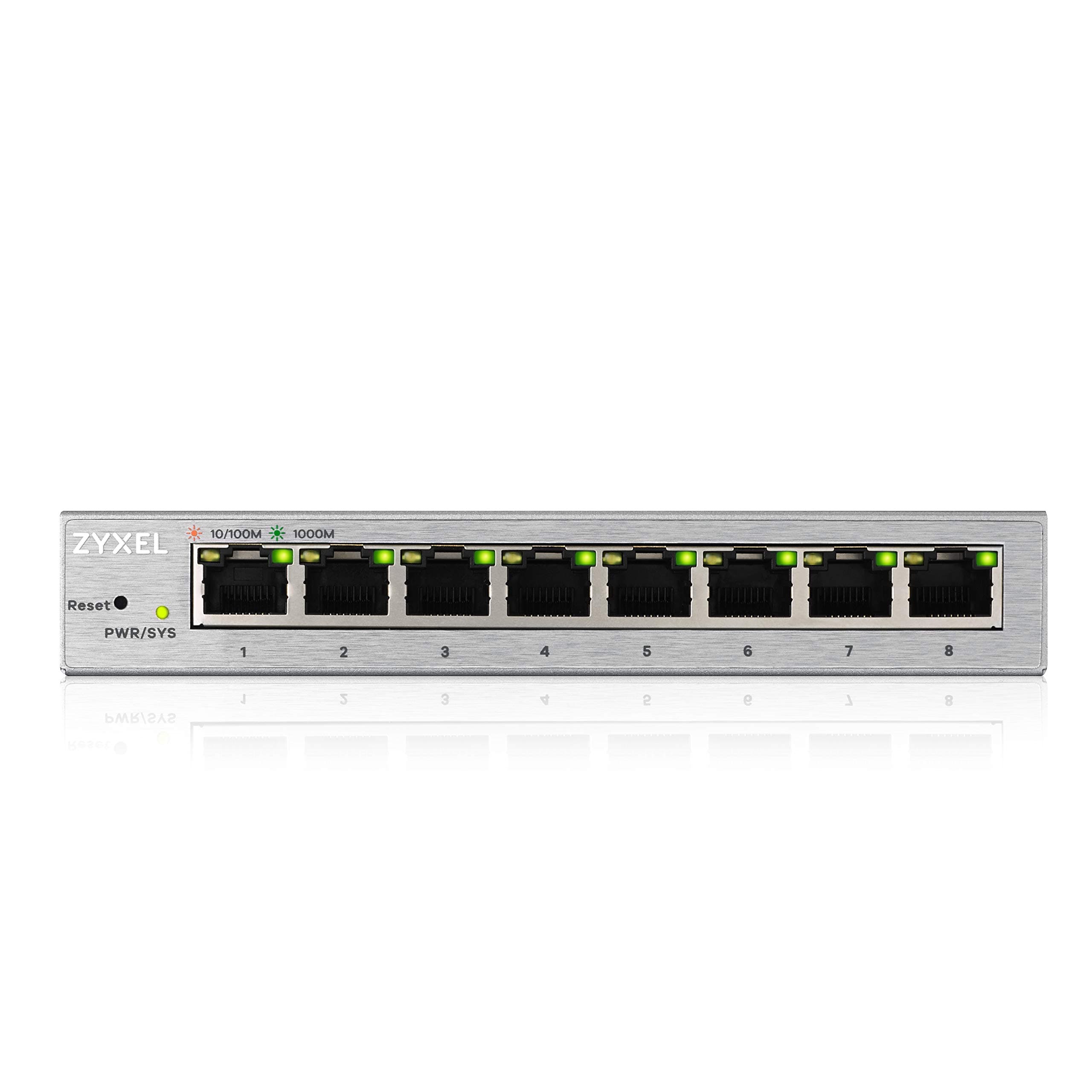Zyxel 8-Port Gigabit Web Managed Switch | Plug & Play | VLAN, QoS, IGMP & LAG Unterstützt | Lüfterlos [GS1200-8] 8-Port | non-PoE Angebot bei HelloDeals