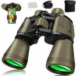 20x50 Fernglas für Erwachsene, HD Fernglas mit Nachtsicht Kompaktes Ferngläser mit FMC-Objektiven Wasserdichtes Taktisches für Jagd Wandern Konzertreise mit BAK4 Prism mit Smartphone Adapter KQ Angebot bei HelloDeals