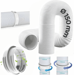 Klimaanlage Schlauch Verlängerung 200cm mit Adapter 130mm innen/150mm außen,Abluftschlauch Klimagerät,Klimaanlage Verlängerungsschlauch,Klima Abluftschlauch,Klimaschlauch für Klimaanlage 2M/150mm-Adapter 130mm innen/150mm außen Angebot bei HelloDeals