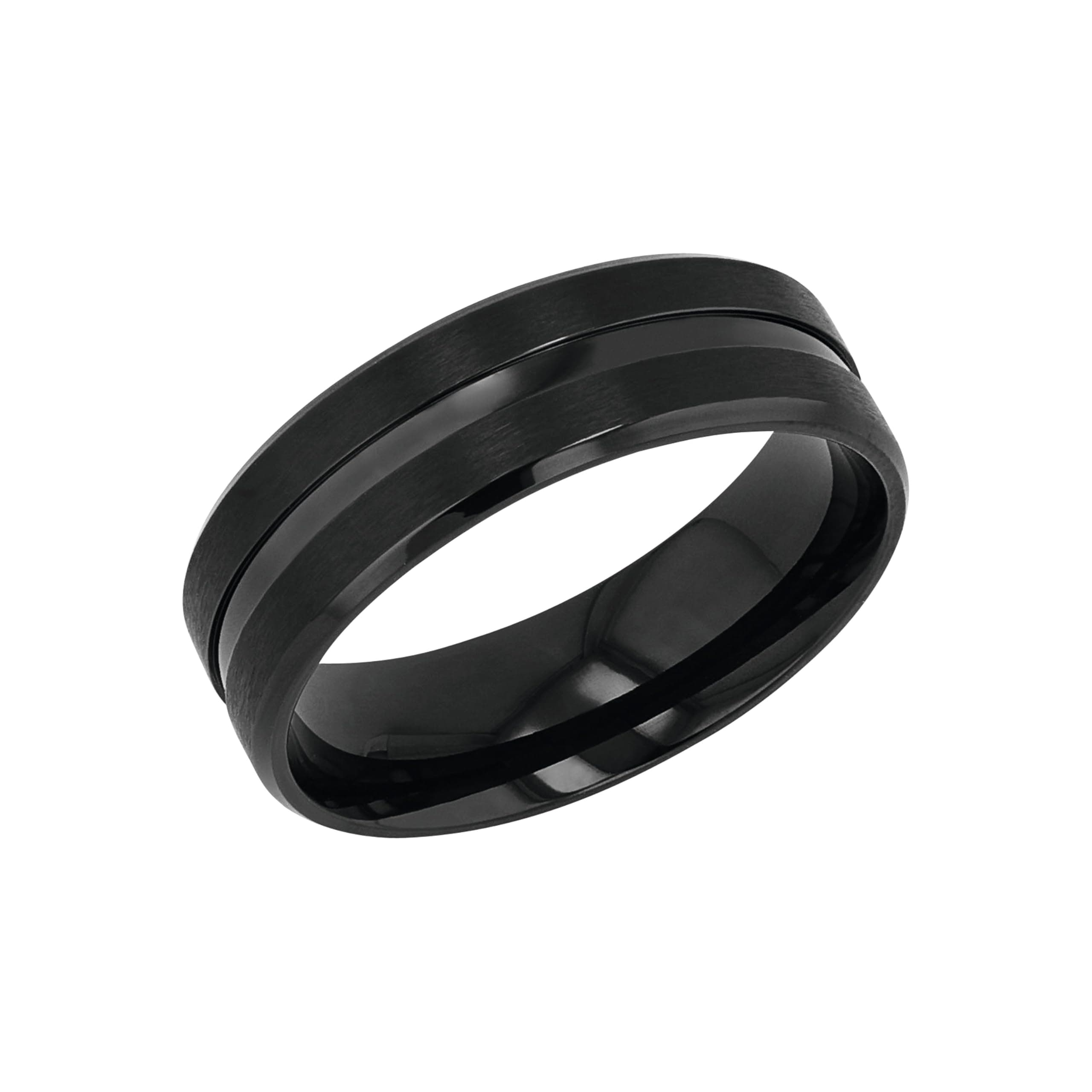 Amor Ring Edelstahl Herren Ringe, Schwarz, Kommt in Schmuck Geschenk Box 58/18,5 Angebot bei HelloDeals