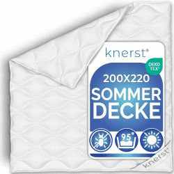 KNERST® Bettdecke 200x220 cm - leichte Sommerdecke - große Bettdecken für 2 Personen für Komfortables Schlafen - dünne Decke ideal für den Sommer - kühle, waschbare Sommer Bett-Decke 220x200 Sommerdecke 200x220 cm Angebot bei HelloDeals