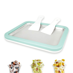 Eisplatte Eis Rolls zum Eis Machen DIY, Ice Cream Machine rolls maker mit 2 Spateln, Gelato Rollmaschine für Kinder Familie, Grün Mint Green Angebot bei HelloDeals