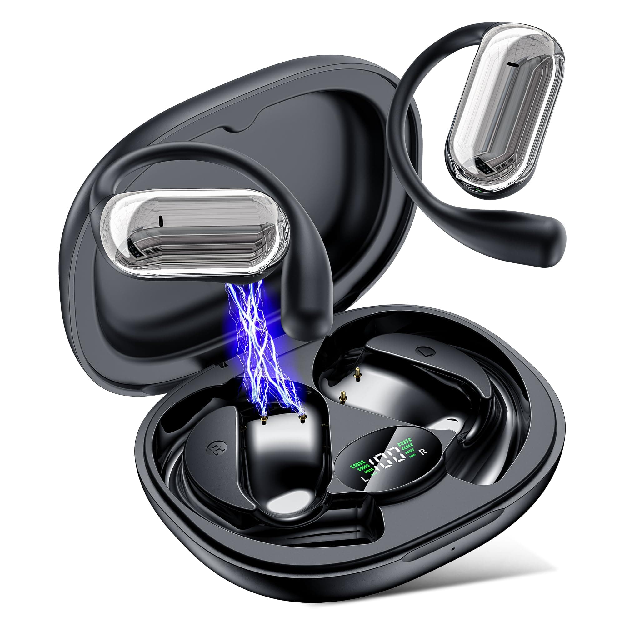 KI Übersetzer Kopfhörer Echtzeit 198 Sprachen, 4-in-1 Bluetooth 6.1 Übersetzungskopfhörer 50 Std Sprachübersetzer Kopfhörer Live Übersetzung Open Ear Translating Ohrhörer für Business,Reisen,Studie Satin schwarz Angebot bei HelloDeals