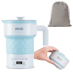 Tragbarer faltbarer elektrischer Wasserkocher, 0,7 l, 3-Minuten-Aufheizung, 1200 W, Blau, multifunktional, zusammenklappbar Hellblau Angebot bei HelloDeals